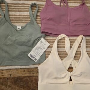 lululemon athletica Sports Bras in Green, Pink, and Cream